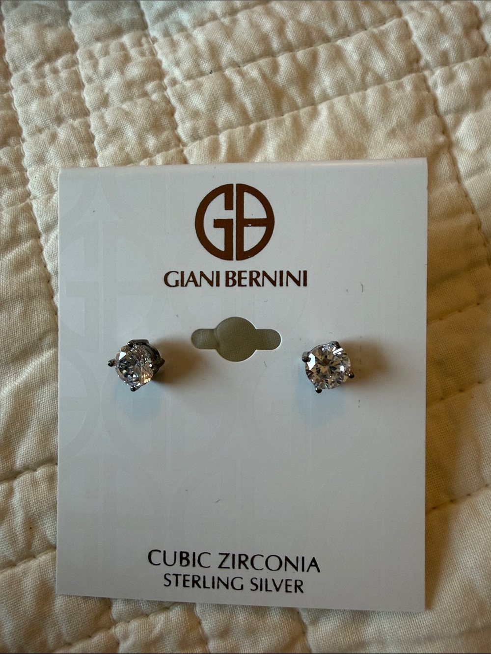 Giani Bernini Sterling Silver Clear Cubic Zirconia Stud Earrings